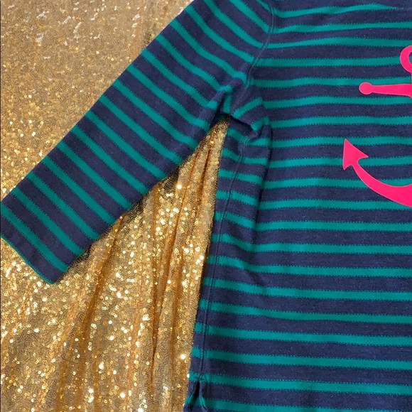 Lands End Striped Anchor Sweater - Picture 4 of 7